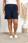Szorty z Muślinu DAGA granatowe Plus Size 46/52