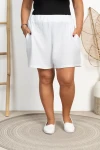 Szorty z Muślinu DAGA białe Plus Size 46/52