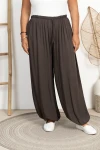 Haremki z przewiewnej wiskozy VELI czekoladowe Plus Size 44/52