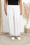 Haremki z przewiewnej wiskozy VELI białe Plus Size 44/52