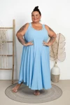 Sukienka Maxi z muszelkami PLAY błękitna Plus Size 48/58