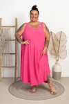 Sukienka Maxi z muszelkami PLAY różowa Plus Size 48/58