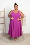 Sukienka Maxi z muszelkami PLAY fioletowa Plus Size 48/58