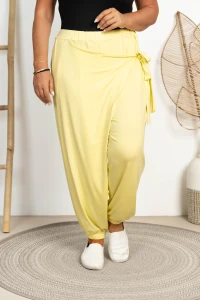 Spodnie dresowe wiązane na boku BAGGY bananowe Plus Size 46/52