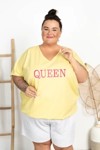 Bluza wiązana na plecach HOT QUEEN cytrynowa Plus Size 48/56