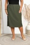 Spódniczka Prążkowana ROBIN khaki Plus Size 46-56