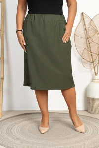 Spódniczka Prążkowana ROBIN khaki Plus Size 46-56