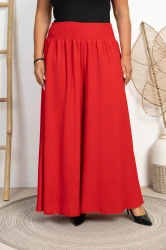 Spodnie Szwedy z crepy ALEX czerwone Plus Size 48/56 