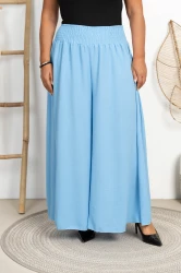 Spodnie Szwedy z crepy ALEX błękitne Plus Size 48/56 