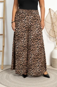 Spodnie Szwedy z crepy ALEX cętki Plus Size 48/56 