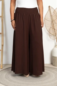 Spodnie Szwedy z crepy ALEX czekoladowe Plus Size 48/56 