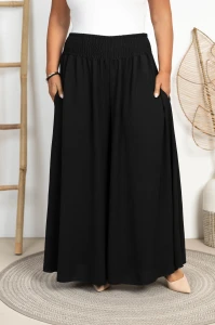 Spodnie Szwedy z crepy ALEX czarne Plus Size 48/56
