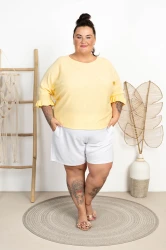 Miękki Sweterek NOLA żółty Plus Size 48/56