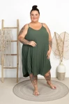 Sukienka Plisowana VIOLLA khaki Plus Size 46/56
