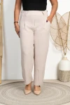 Spodnie Baloons Crepa LORENO beżowe Plus Size 40-52