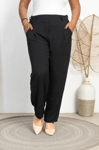 Spodnie Baloons Crepa LORENO czarne Plus Size 40-52