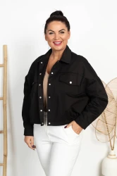 Bomberka Jeansowa KATIA czarna Plus Size 40-52