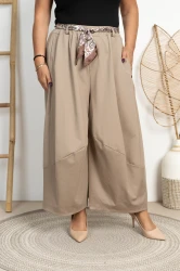Szerokie Spodnie z apaszką PUMP fango Plus Size 48/54
