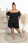 Kombinezon z szortami w Goszki MARTYNA czarny Plus Size 46/54