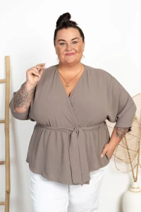 Bluzka z kopertowym dekoltem MISTRESS fango Plus Size 44/54