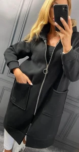  Płaszczyk Dresowy Ocieplany ROSAN czarny Plus Size 44/48