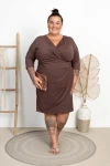 Sukienka z Wiskozy Activ LUCKY czekoladowa Plus Size 44/52