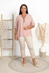 Bluzka z zipem VELMA pudrowa Plus Size 42/46