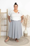 Dresowa Spódnica z kieszeniami CARINI melanż Plus Size 48/54