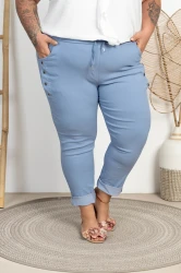 Spodnie Boyfriend KODI niebieskie Plus Size 46/52