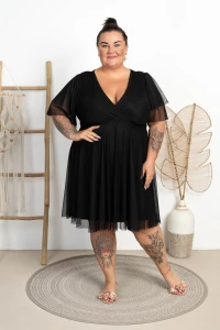 Sukienka siateczkowa LOVITA czarna Plus Size 46/54