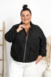 Zamszowa Bomberka RENEE czarna Plus Size 48-58