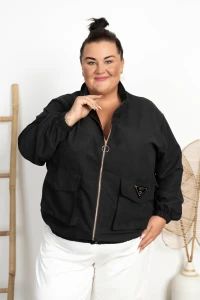 Zamszowa Bomberka RENEE czarna Plus Size 48-58
