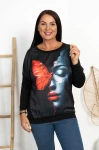 Bluzka na długi rękaw ROX motyl Plus Size 40/46