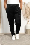 Spodnie welurowe Rurki ARIA czarne Plus Size 44/54