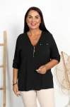 Bluzka z zipem VELMA czarna Plus Size 42/46