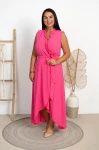 Kopertowa Sukienka Wiązana MAXI WEGA różowa Plus Size 42/48