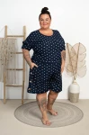 Komplet z Szortami LIMIA granatowy w groszki Plus Size 48/54