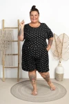 Komplet z Szortami LIMIA czarny w groszki Plus Size 48/54 