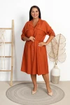 Sukienka Szmizjerka IRENA ceglana Plus Size 44/48