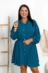 Sukienka Szmizjerka MILAGROS morska Plus Size 44/50