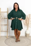 Sukienka Szmizjerka MILAGROS butelkowa zieleń Plus Size 44/50