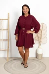 Sukienka Szmizjerka MILAGROS burgundowa Plus Size 44/50