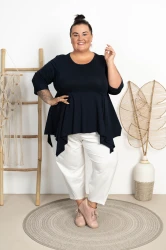 Asymetryczna Bluzka NOTI granatowa Plus Size 42/50
