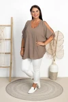 Bluzka z wiązanymi rękawami TINA fango Plus Size 46/54