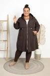 Kurtka Parka KRISS czekoladowa Plus Size 46/52