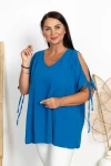 Bluzka z wiązanymi rękawami TINA chaber Plus Size 46/54