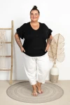 Cienki Sweterek VNeck JOLLI czarny Plus Size 46/54