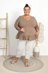 Bluzka z baskinką STEFANIA fango Plus Size 44/52