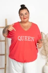 Bluza wiązana na plecach HOT QUEEN malinowa Plus Size 48/56