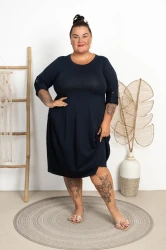 Sukienka Bombka SHEJNA granatowa Plus Size 46/52